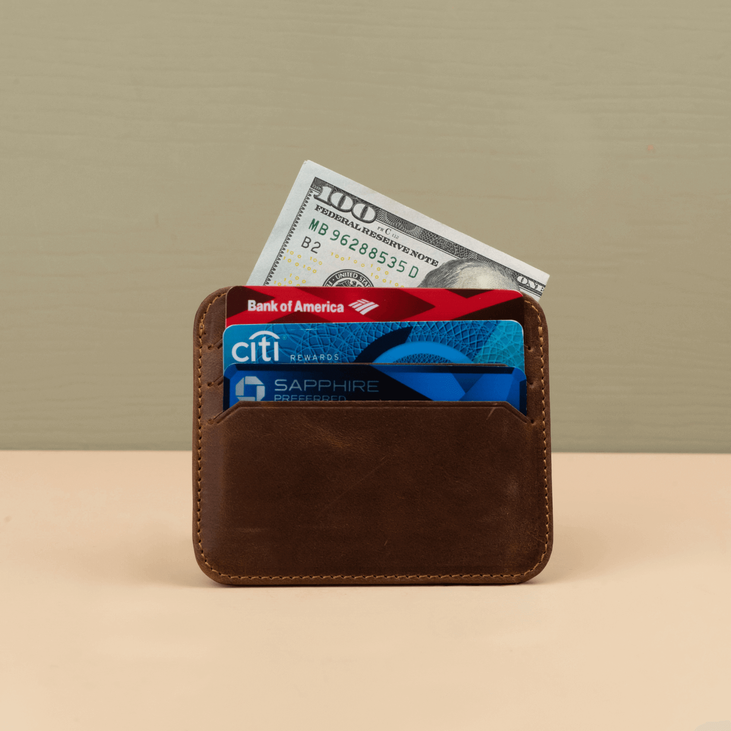 Fine Leather Card Holder - Dark Brown - Bellevue