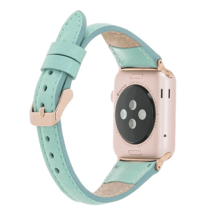 Mint Green Leather Slimy Apple Watch Band - LEATHERE