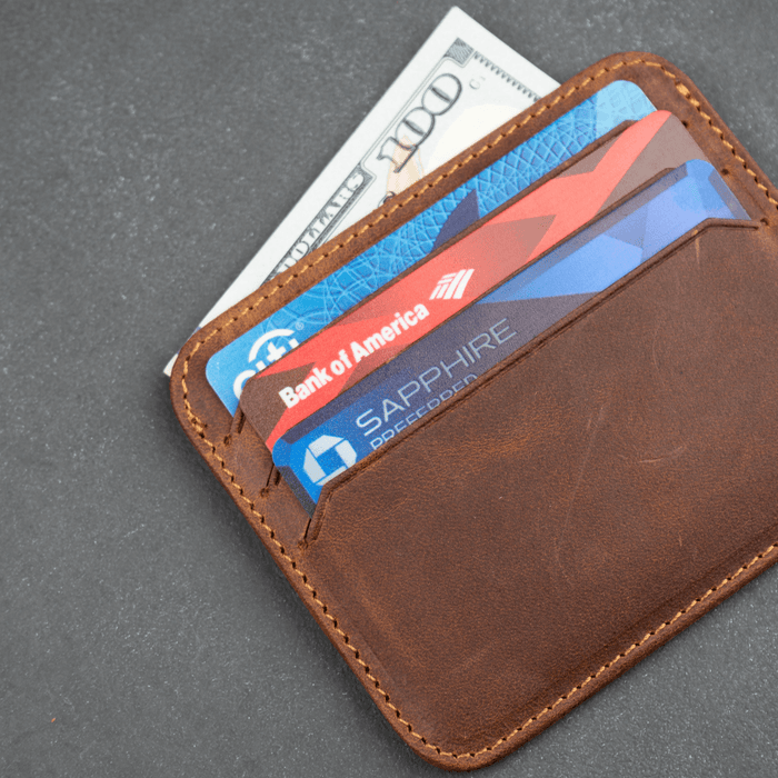 Fine Leather Card Holder - Dark Brown - Bellevue