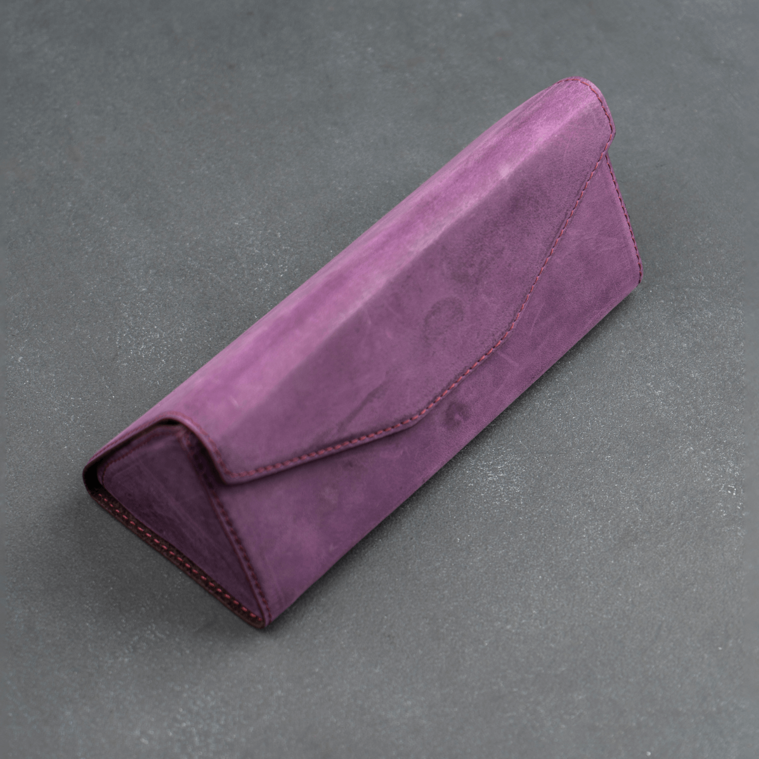 Purple Leather Sunglasses Case - LEATHEREE