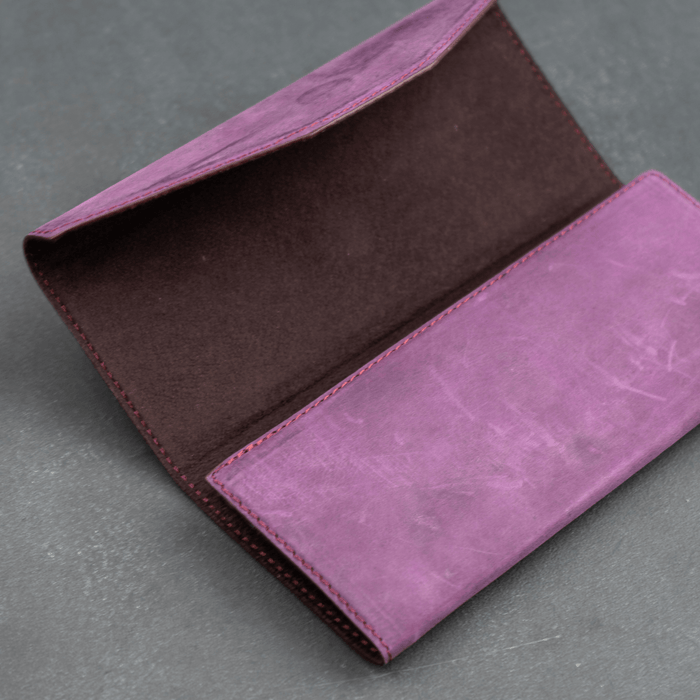 Purple Leather Sunglasses Case - LEATHEREE