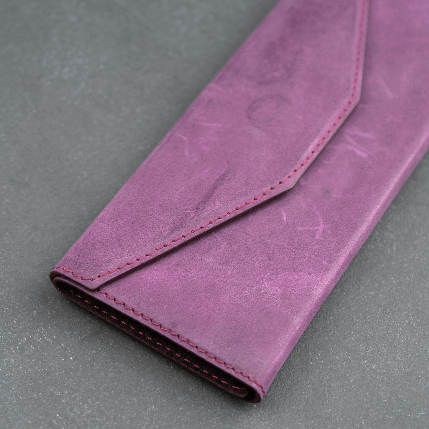 Purple Leather Sunglasses Case - LEATHEREE