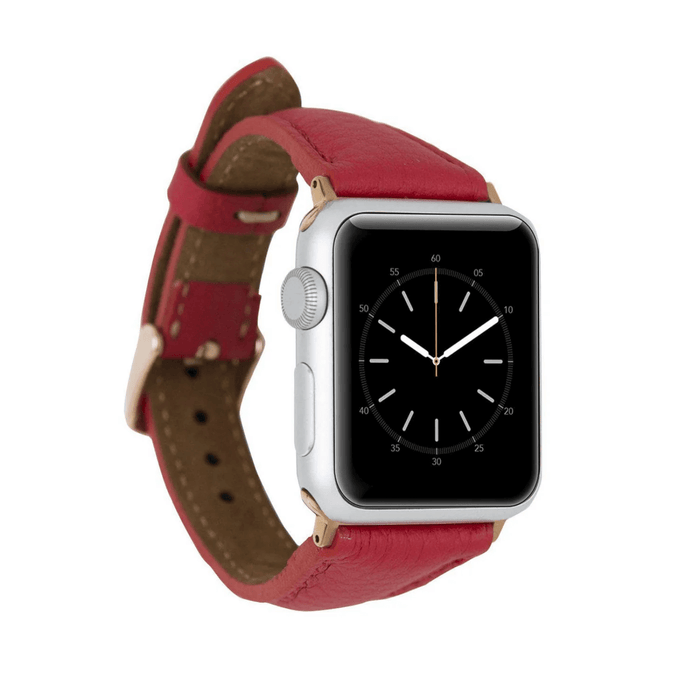 Red Leather Slimy Apple Watch Band - LEATHERE