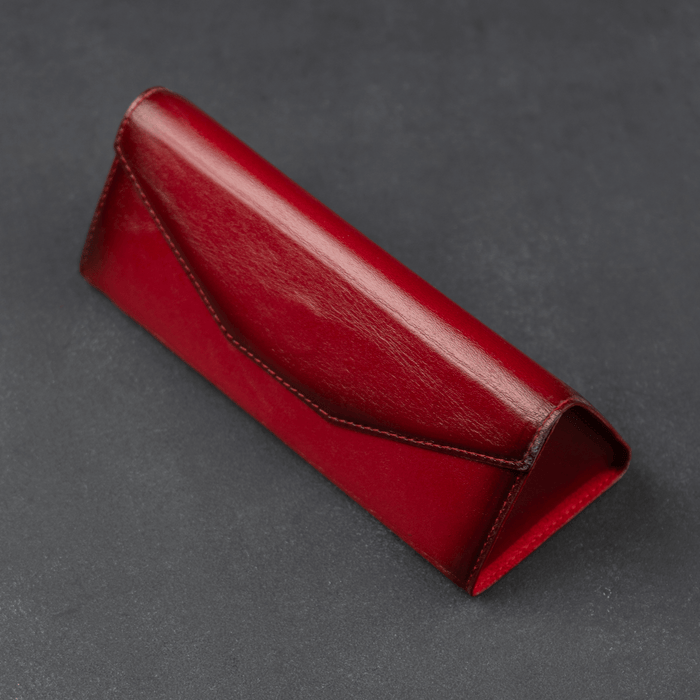 Red Leather Sunglasses Case - LEATHEREE