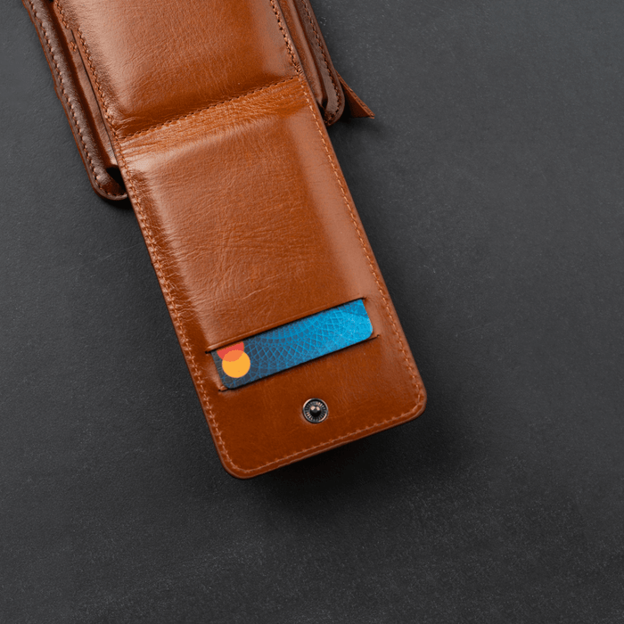 Brown Leather Crossbody Phone Bag & Wallet - LEATHERE