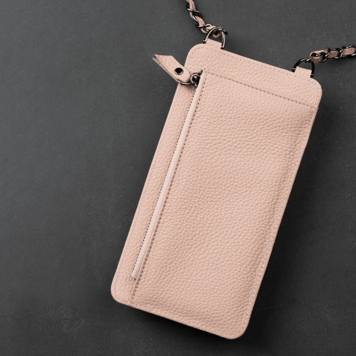 Leather Pink Crossbody Bag Phone Wallet - Columbus