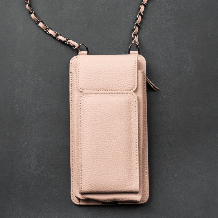 Leather Pink Crossbody Bag Phone Wallet - Columbus