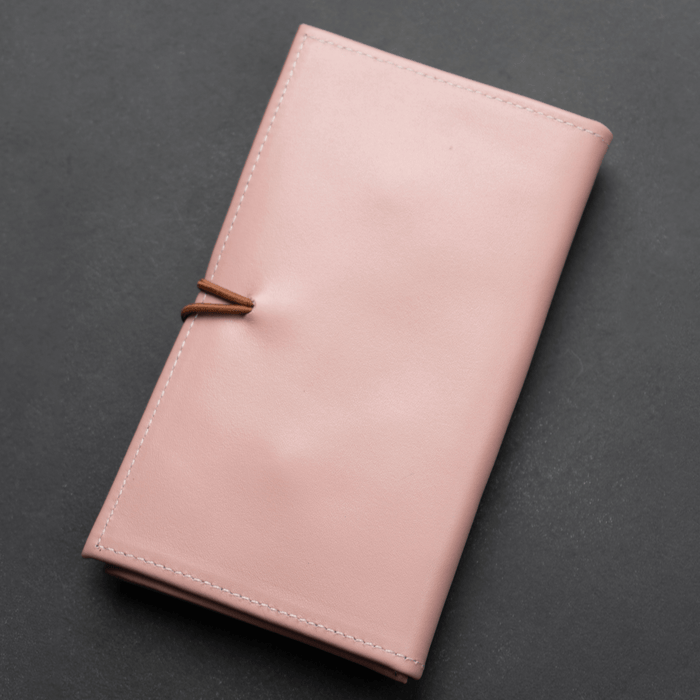 Pink Leather Travel Cable & Tech Organizer - LEATHERE