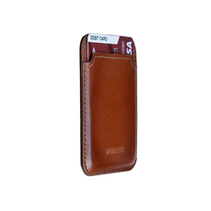 Premium Leather Card Holder & Phone Case Combo - Rich Brown - Helena