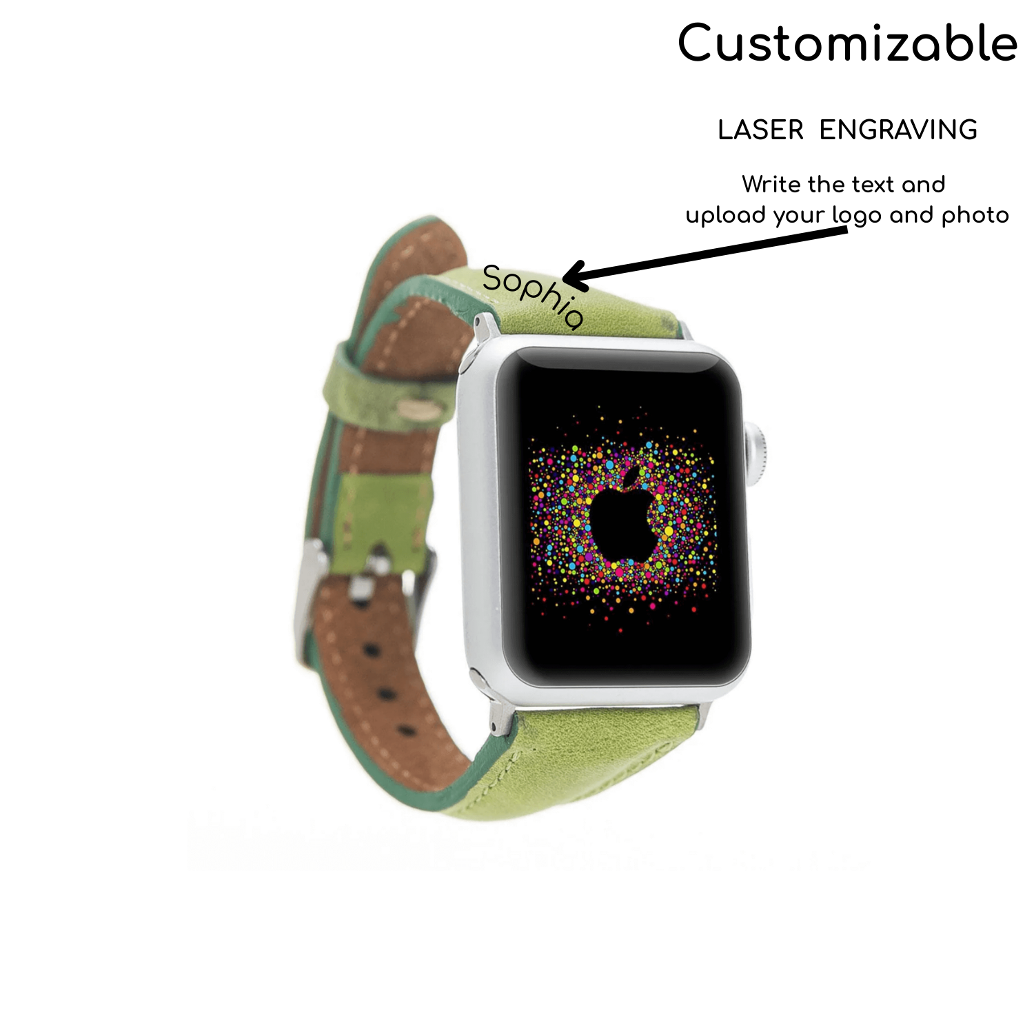 Classic Lime Green Leather Apple Watch Band - Dallas