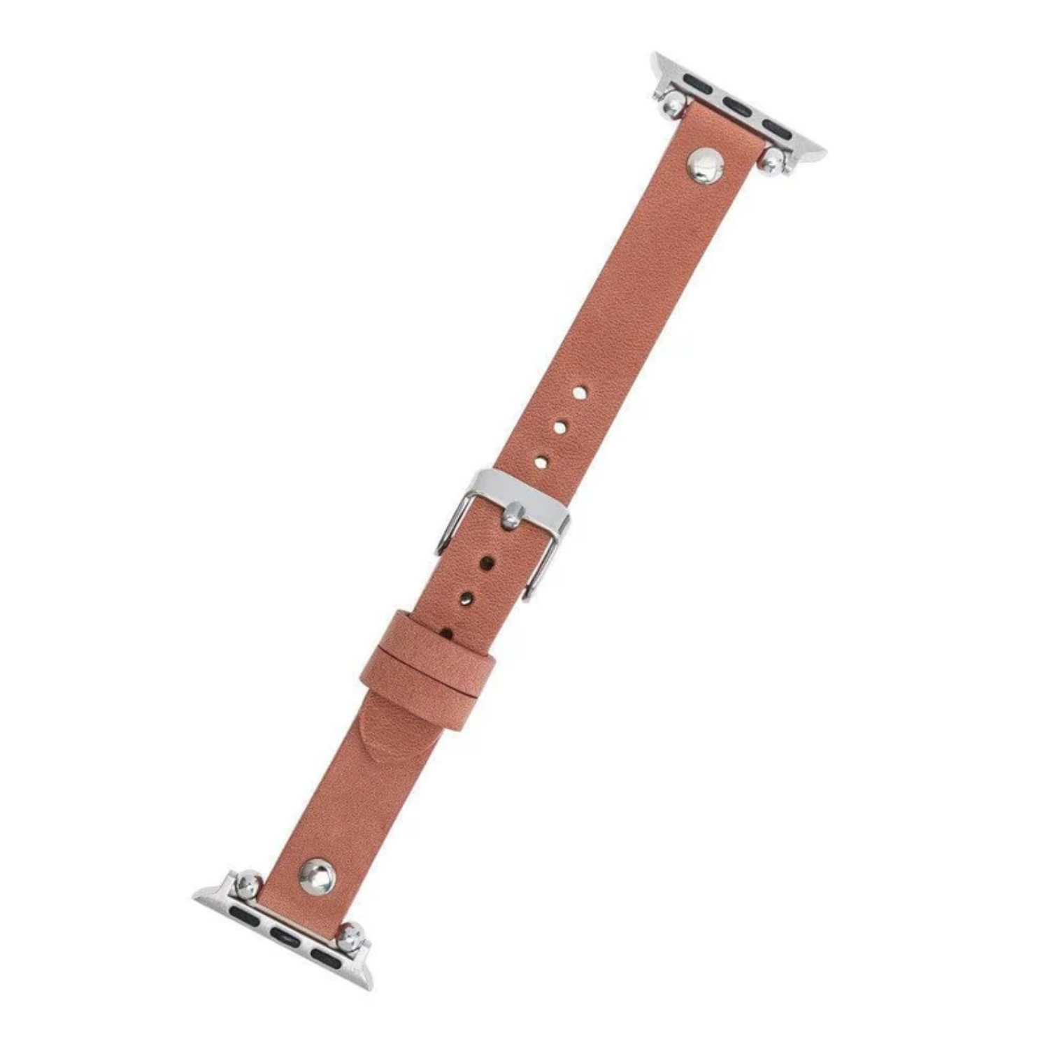 Dusty Rose Leather Slim Apple Watch Band with Rivet - LEATHERE