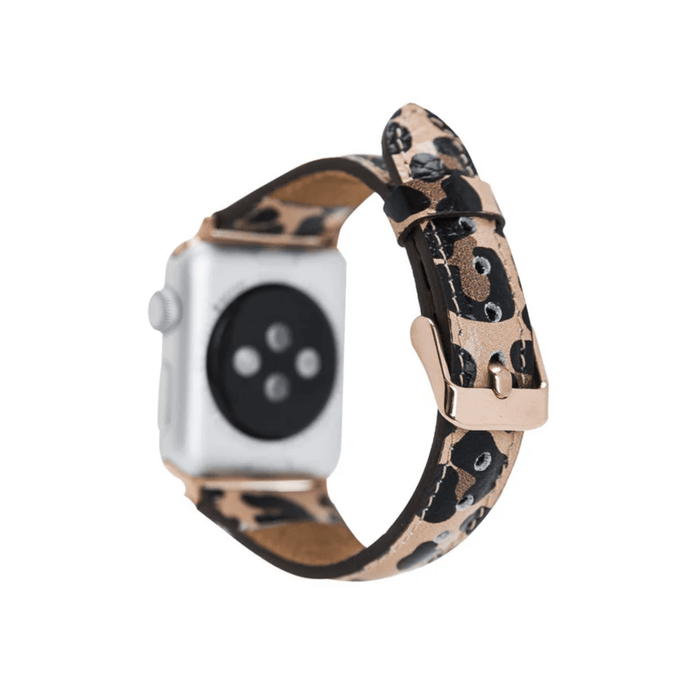 Leopard Leather Slimy Apple Watch Band - LEATHERE