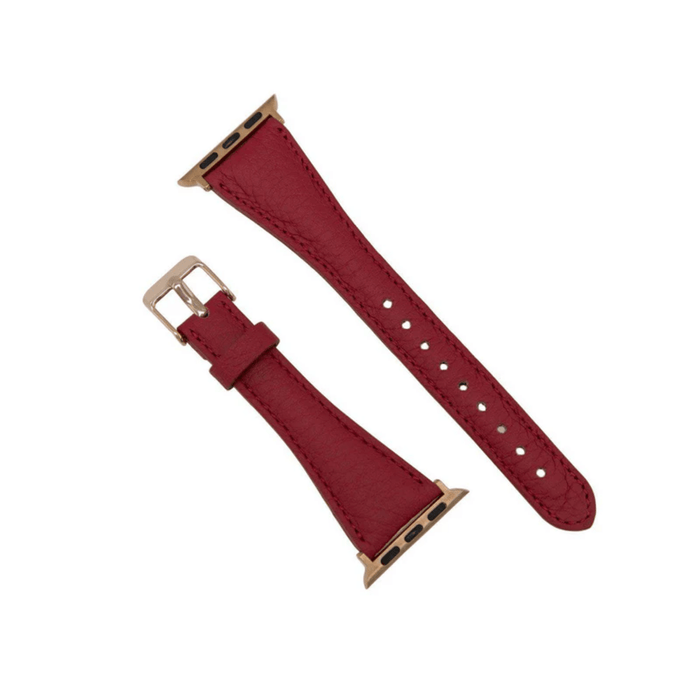 Red Leather Slimy Apple Watch Band - LEATHERE