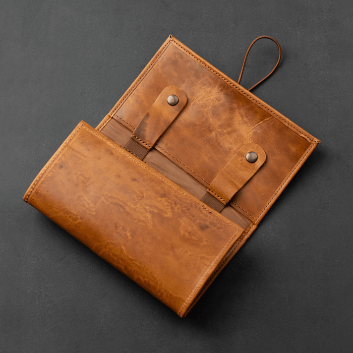 Leather Brown Travel Tech Organizer - Riverside