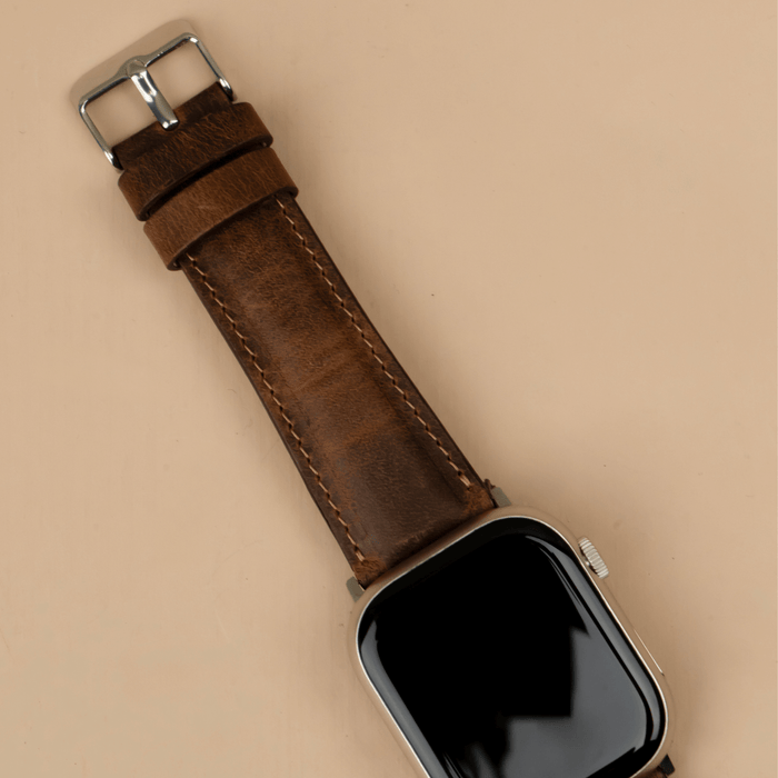 Dark Brown Leather Classic Apple Watch Band for All Series - LEATHERE