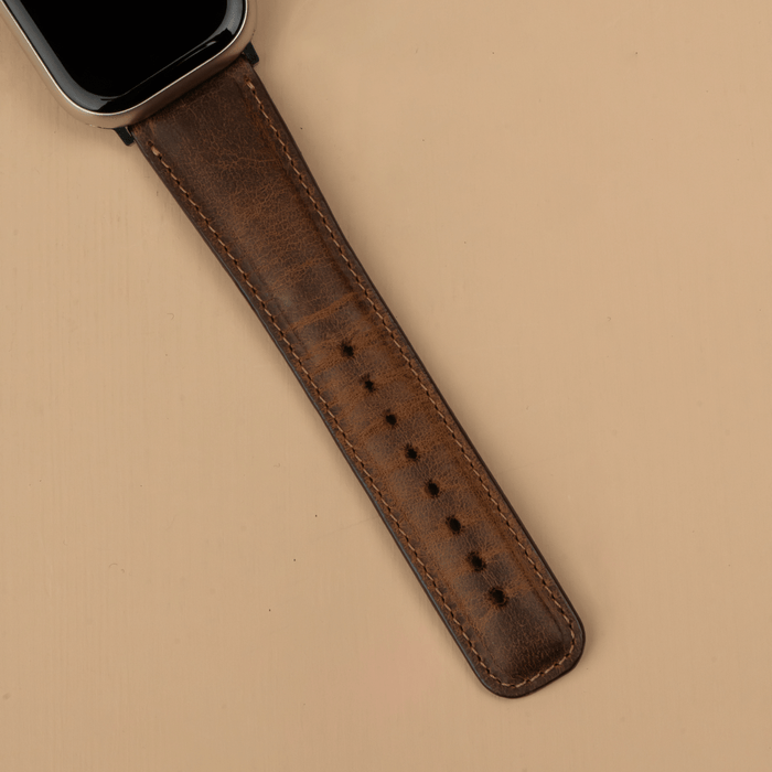 Dark Brown Leather Classic Apple Watch Band for All Series - LEATHERE