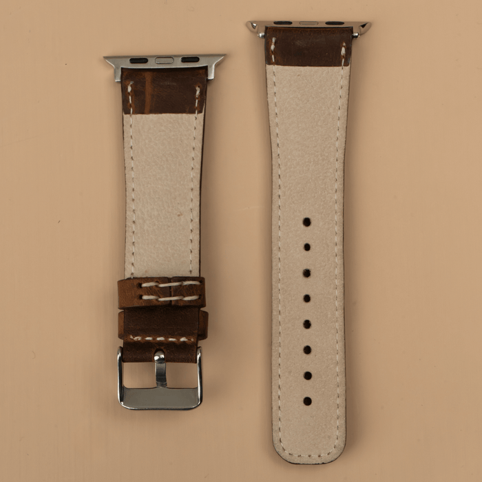 Dark Brown Leather Classic Apple Watch Band for All Series - LEATHERE