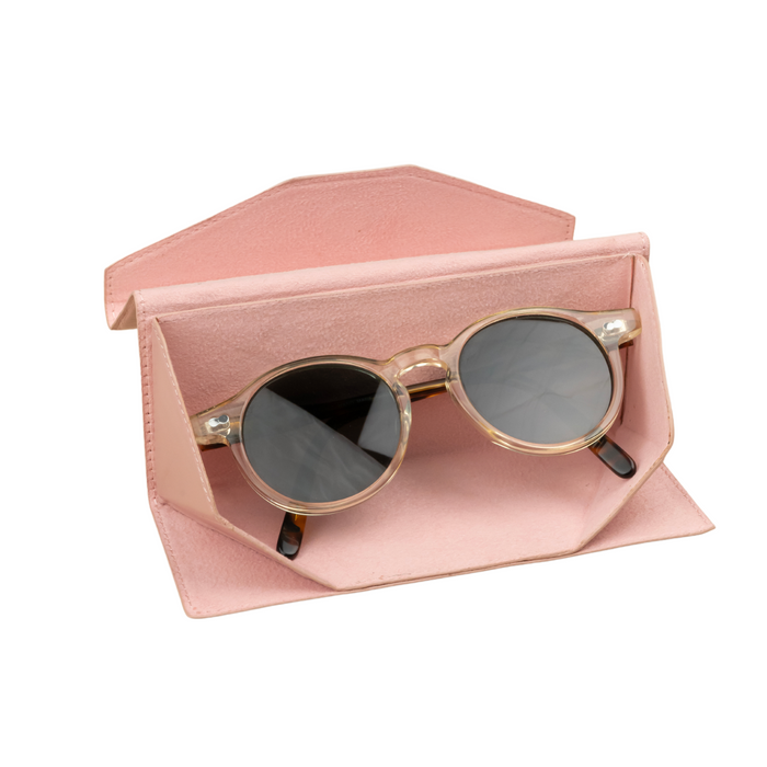 Pink Leather Sunglasses Case - LEATHEREE