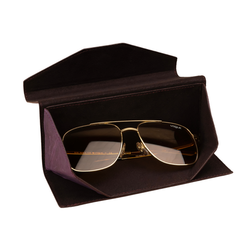 Purple Leather Sunglasses Case - LEATHEREE