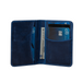 Blue Leather Thin Wallet with Card Holder - LEATHERE