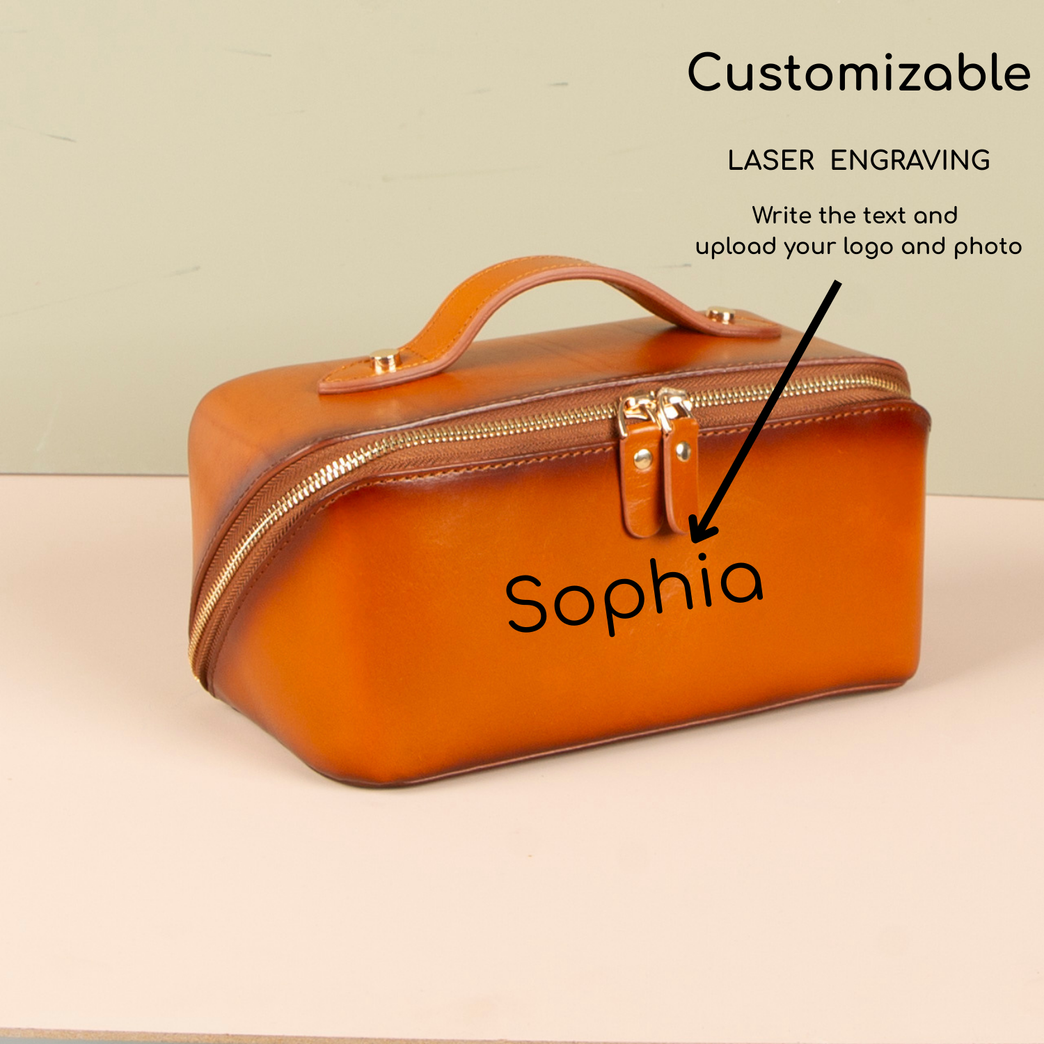 Luxury Leather Travel Vanity Case – Elegant & Spacious- Dark brown - San Jose
