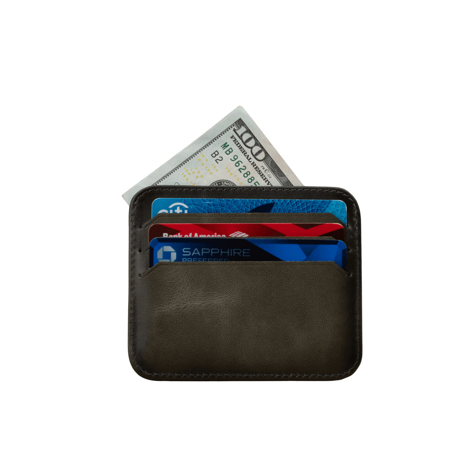 Fine Leather Card Holder - Grey - Bellevue