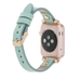 Mint Green Leather Slim Apple Watch Band with Rivet - LEATHERE