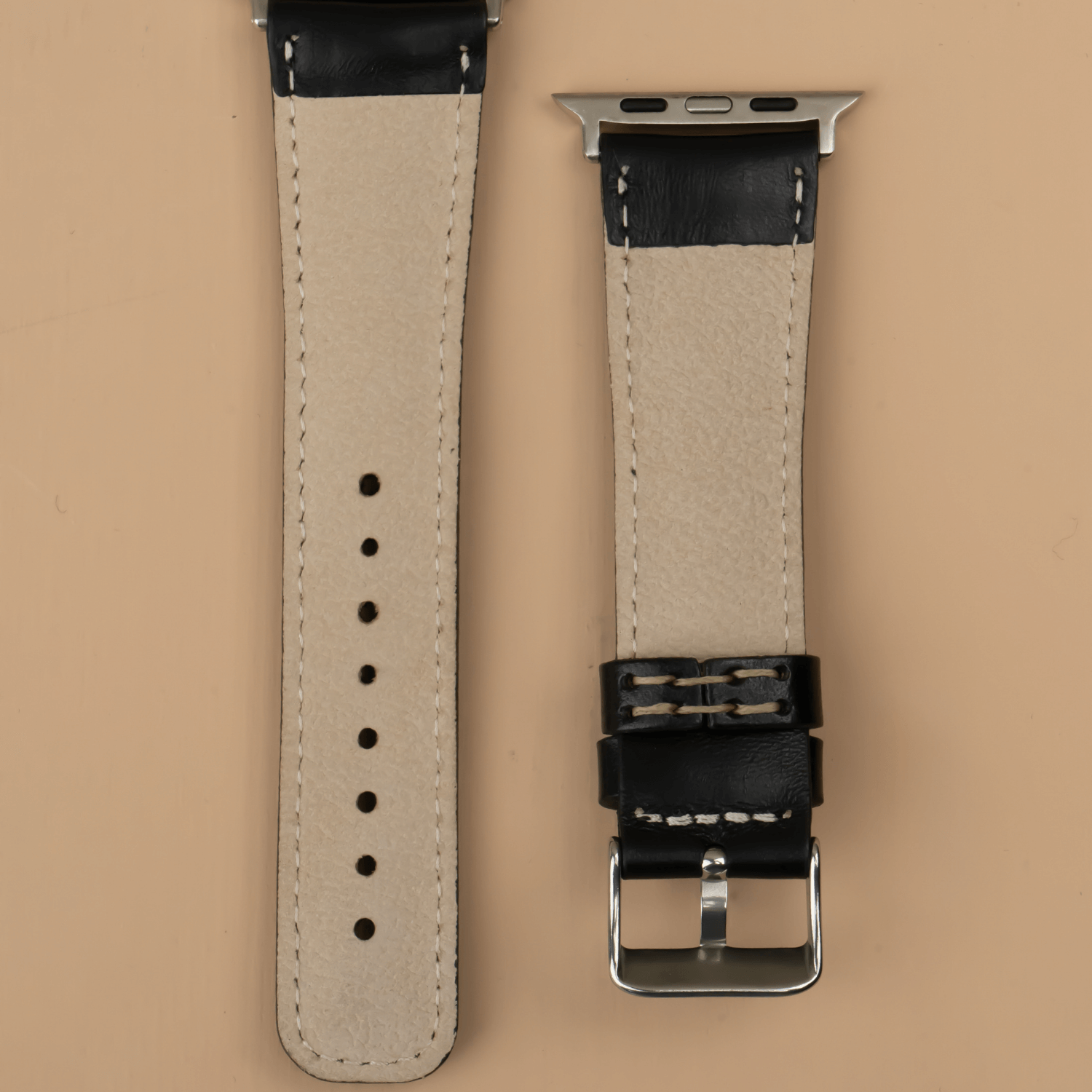 Black Leather Classic Apple Watch Band for All Series - LEATHERE