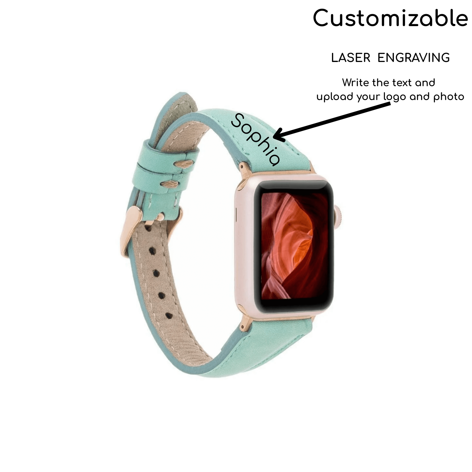 Classic Dark Grey Leather Apple Watch Band - Dallas