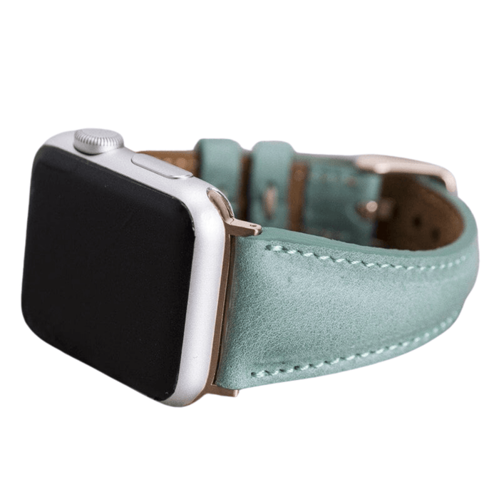 Light Mint Green Leather Slimy Apple Watch Band - LEATHERE