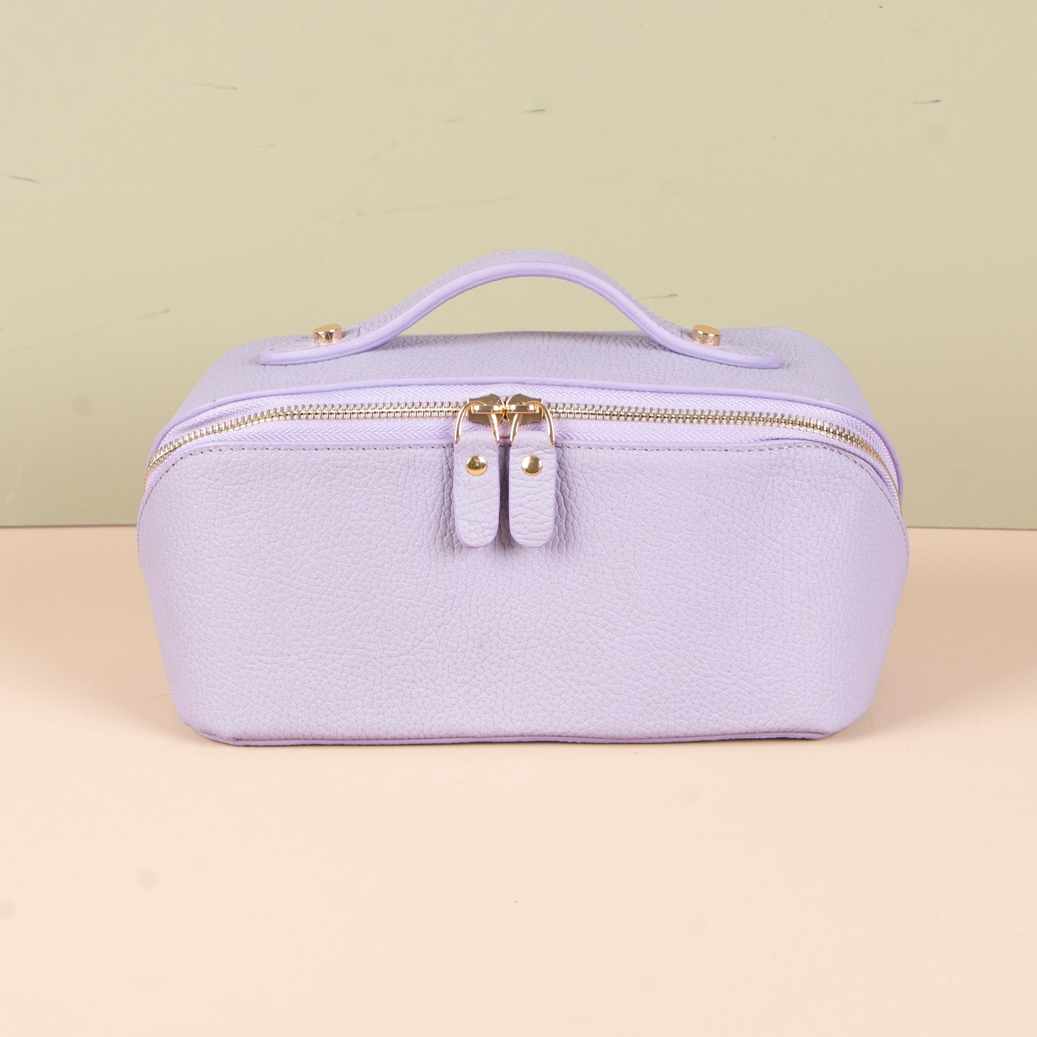 Luxury Leather Travel Vanity Case – Elegant & Spacious- Soft lavender - San Jose