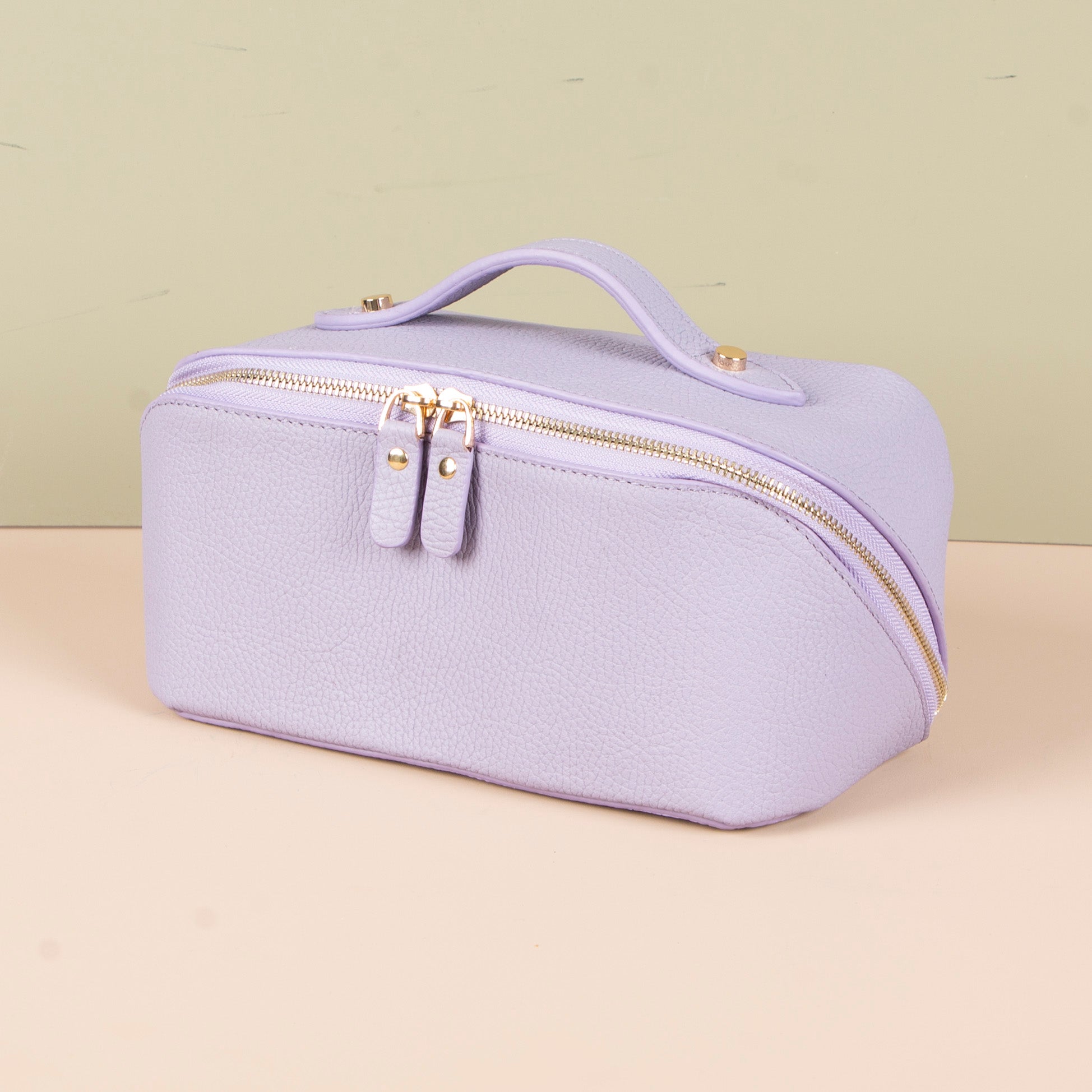 Luxury Leather Travel Vanity Case – Elegant & Spacious- Soft lavender - San Jose