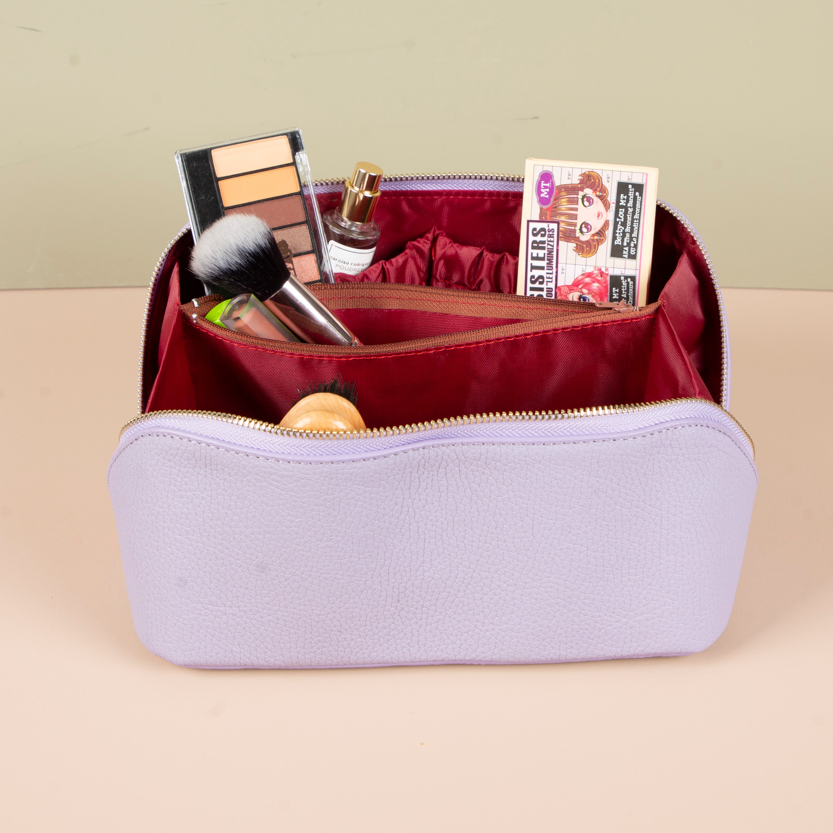 Luxury Leather Travel Vanity Case – Elegant & Spacious- Soft lavender - San Jose