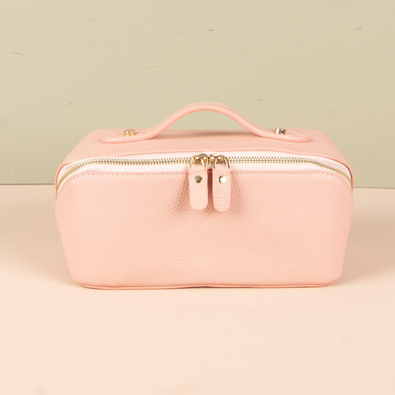 Luxury Leather Travel Vanity Case – Elegant & Spacious- Blush pink - San Jose