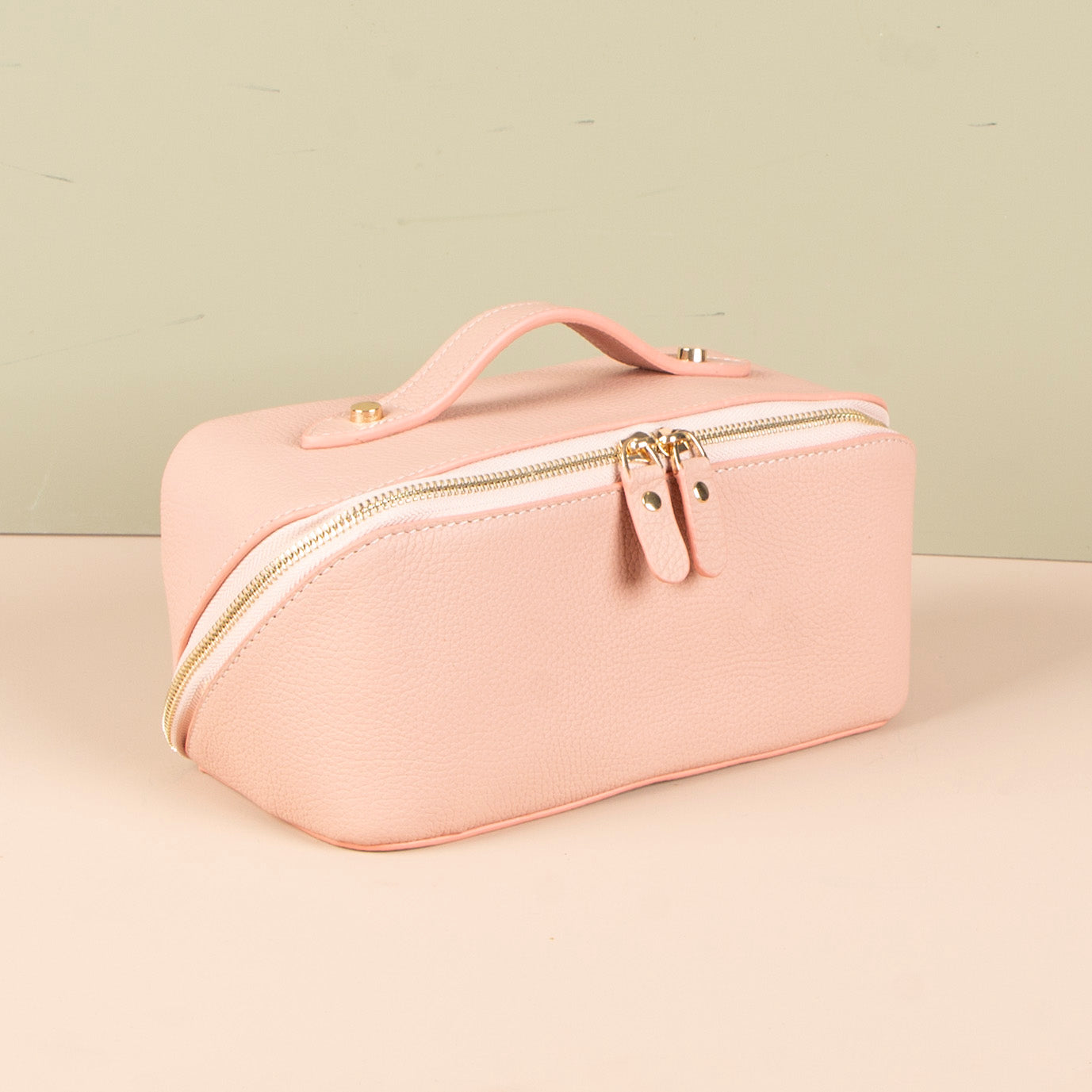 Luxury Leather Travel Vanity Case – Elegant & Spacious- Blush pink - San Jose