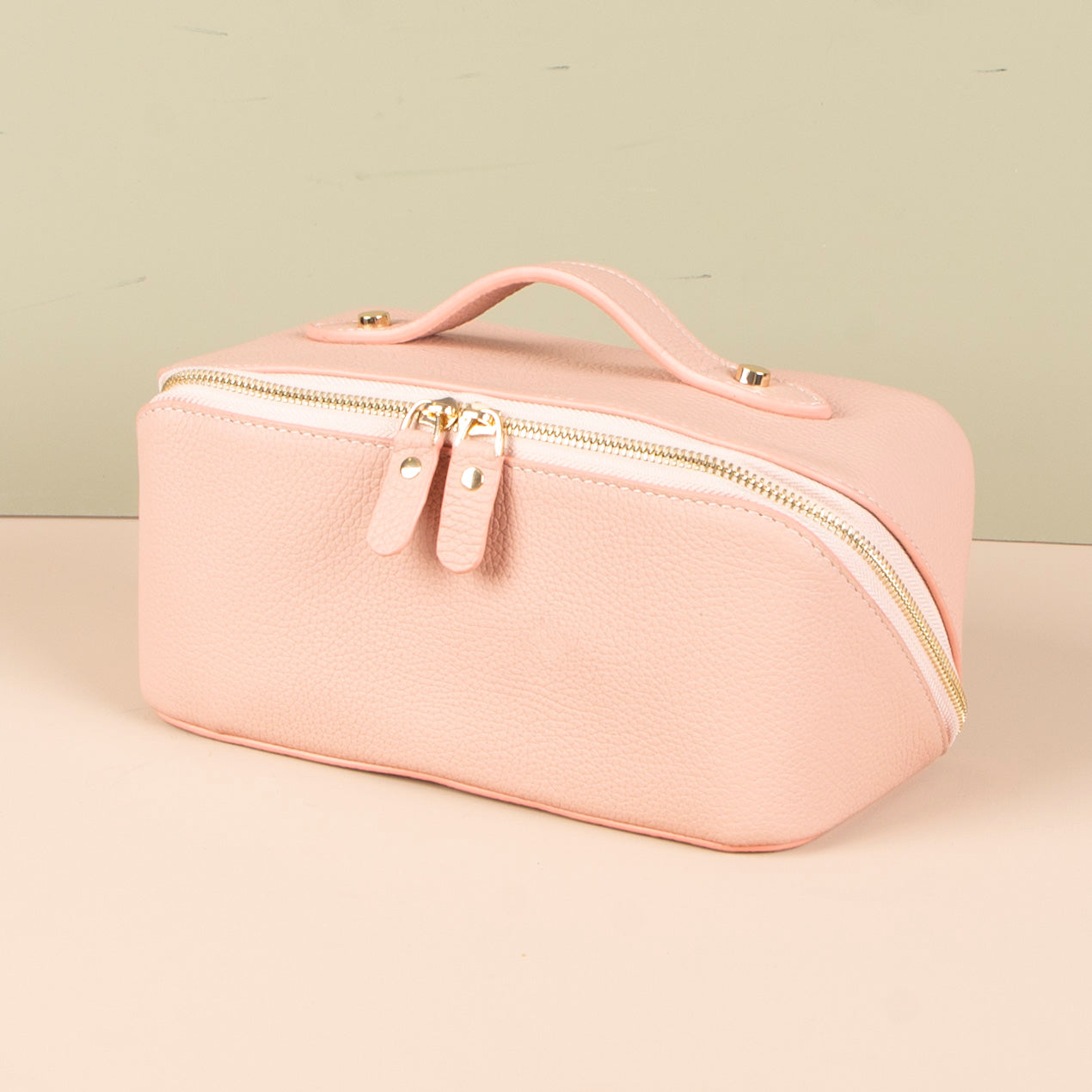 Luxury Leather Travel Vanity Case – Elegant & Spacious- Blush pink - San Jose