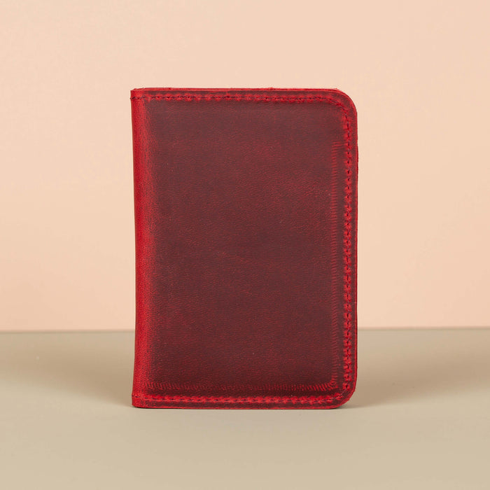 Classic Leather Cardholder Wallet - Red - Berkeley