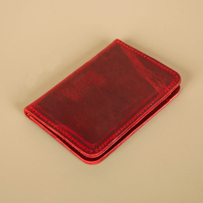 Classic Leather Cardholder Wallet - Red - Berkeley