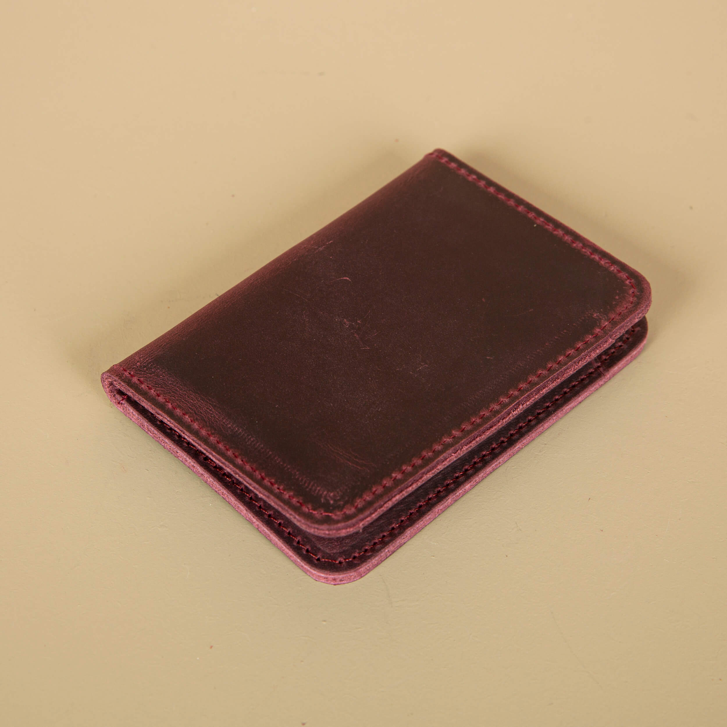 Classic Leather Cardholder Wallet - Deep Burgundy - Berkeley