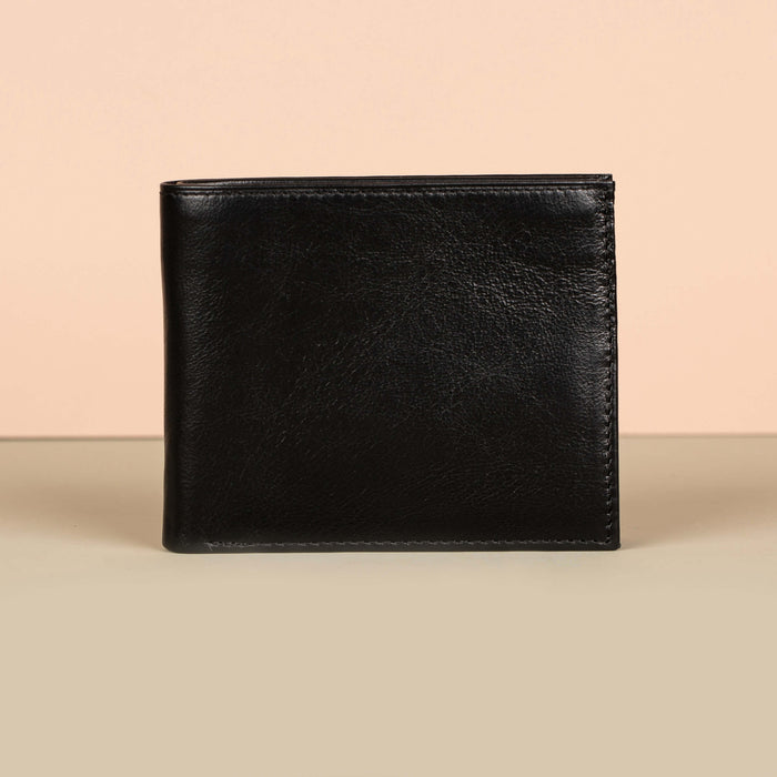 Classic Leather Bifold Wallet - Black - Los Angeles