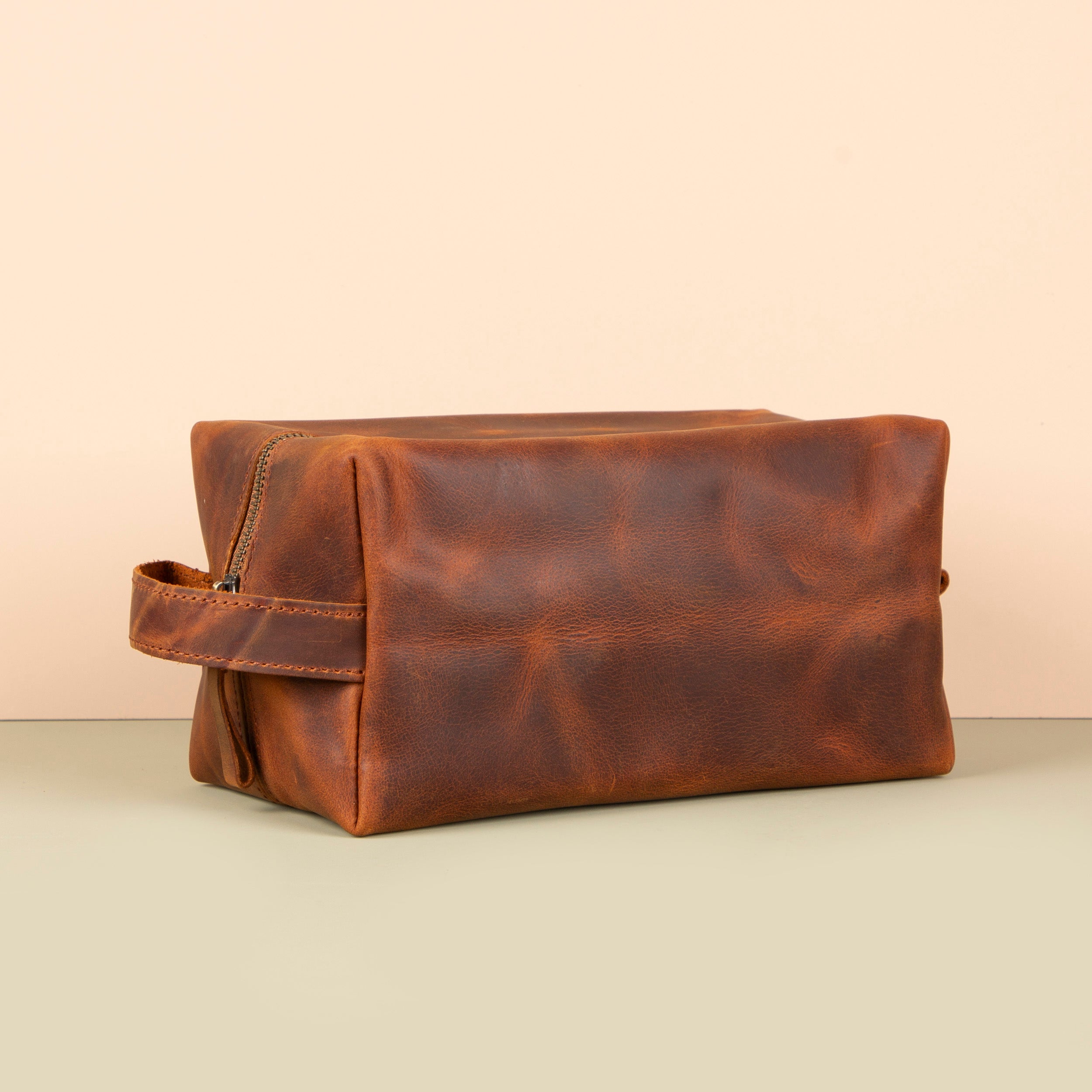 Handmade Leather Makeup Bag - Dark Brown- Minneapolis