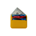 Yellow Leather Thin Card Holder Wallet - LEATHERE