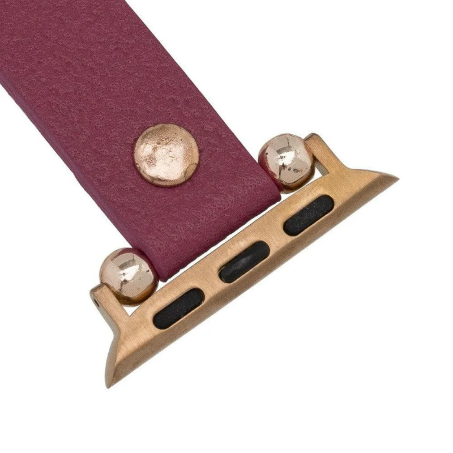 Magenta Leather Slim Apple Watch Band with Rivet - LEATHERE