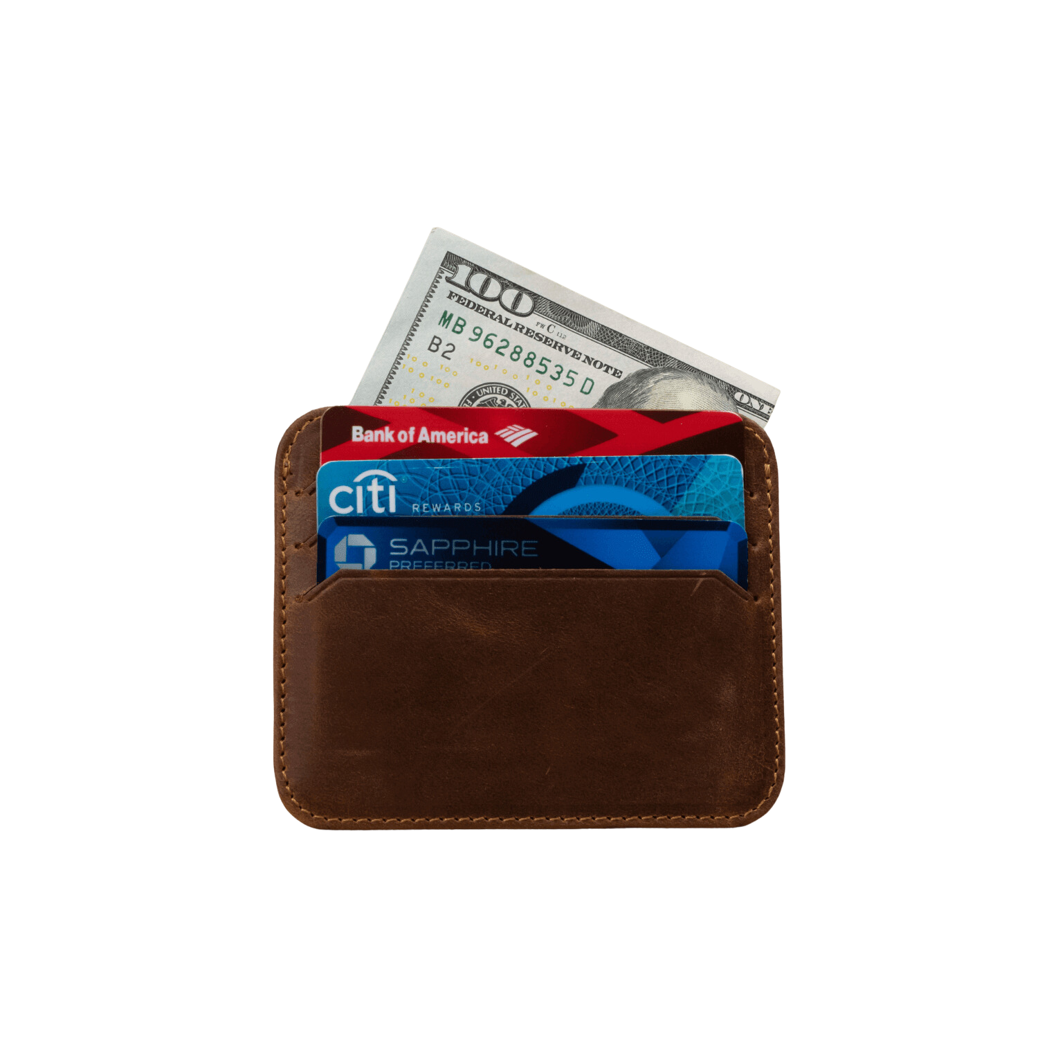 Fine Leather Card Holder - Dark Brown - Bellevue