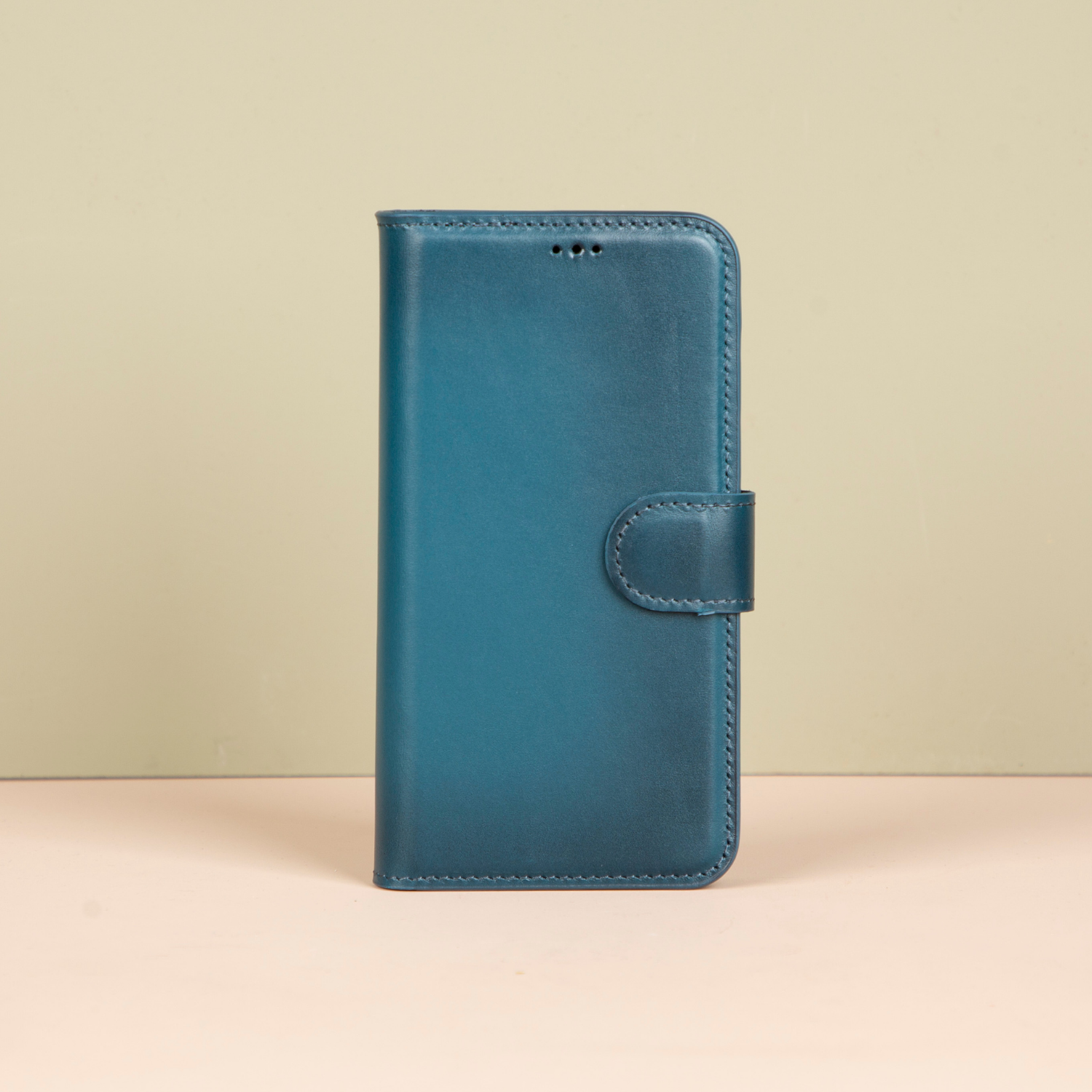 iPhone 16e Leather Wallet Case - Petrol Blue - Brooklyn