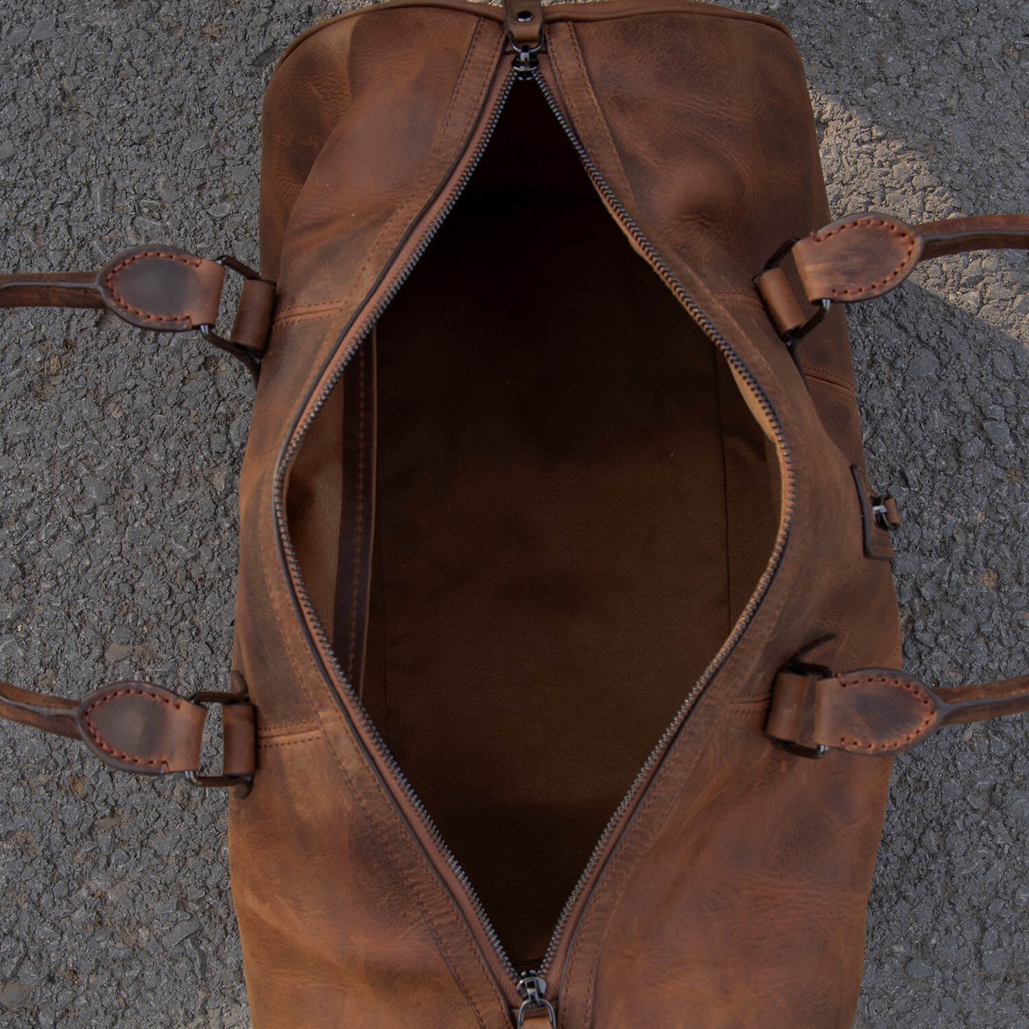 Vintage Leather Weekender Bag - Brown - Edison