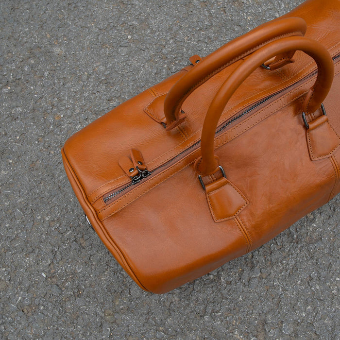 Vintage Leather Weekender Bag - Rich Brown - Edison