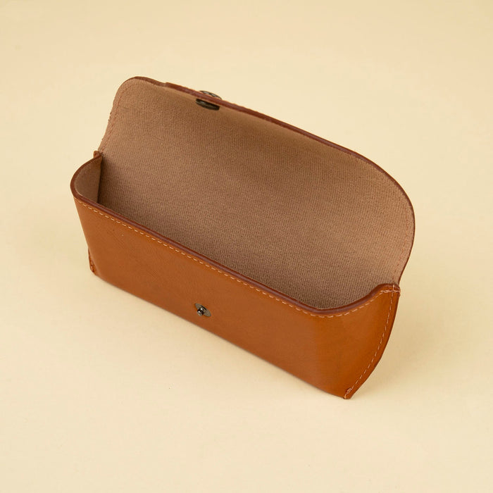 Premium Leather Eyewear Case - Rich Brown - Cambridge