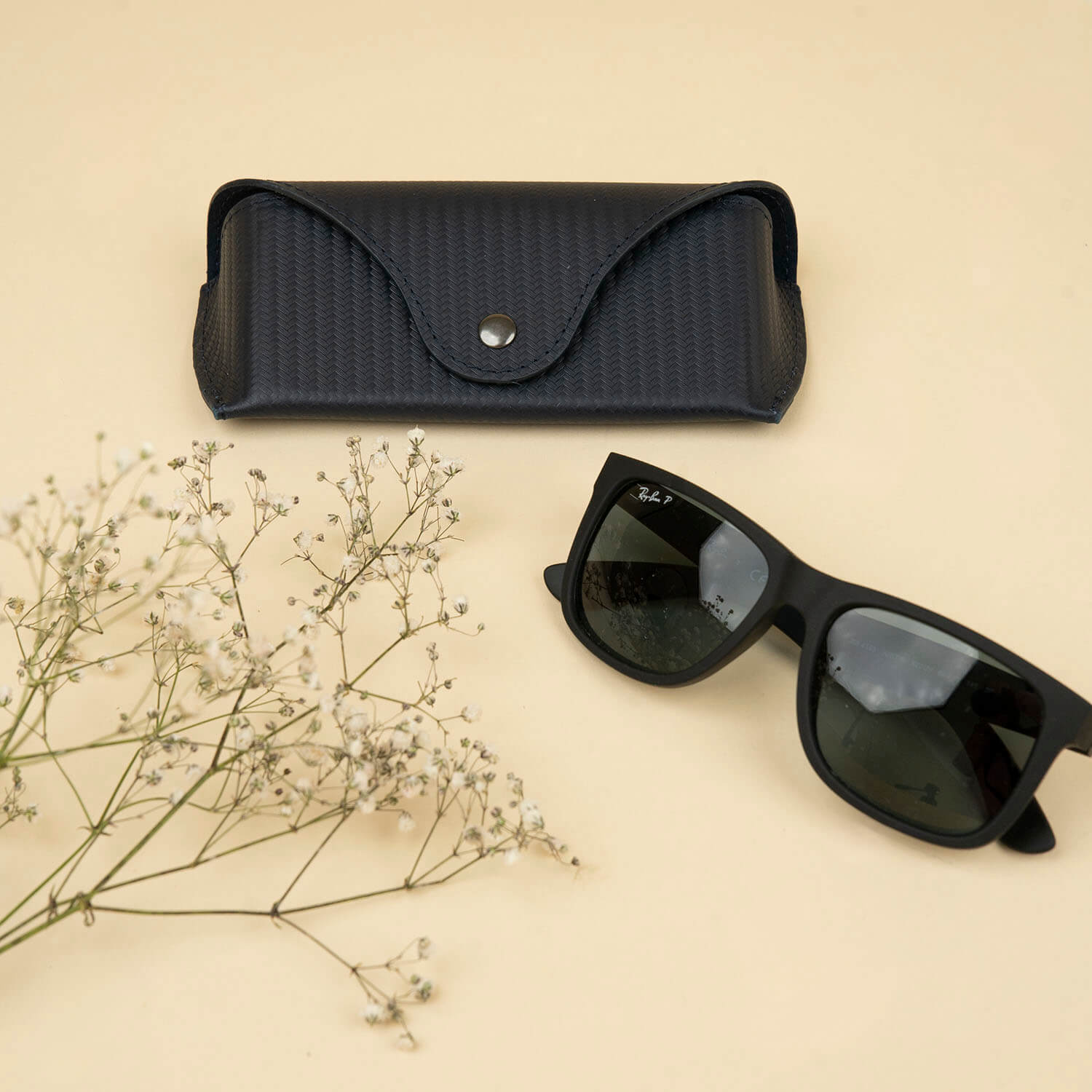 Premium Leather Eyewear Case - Black - Cambridge