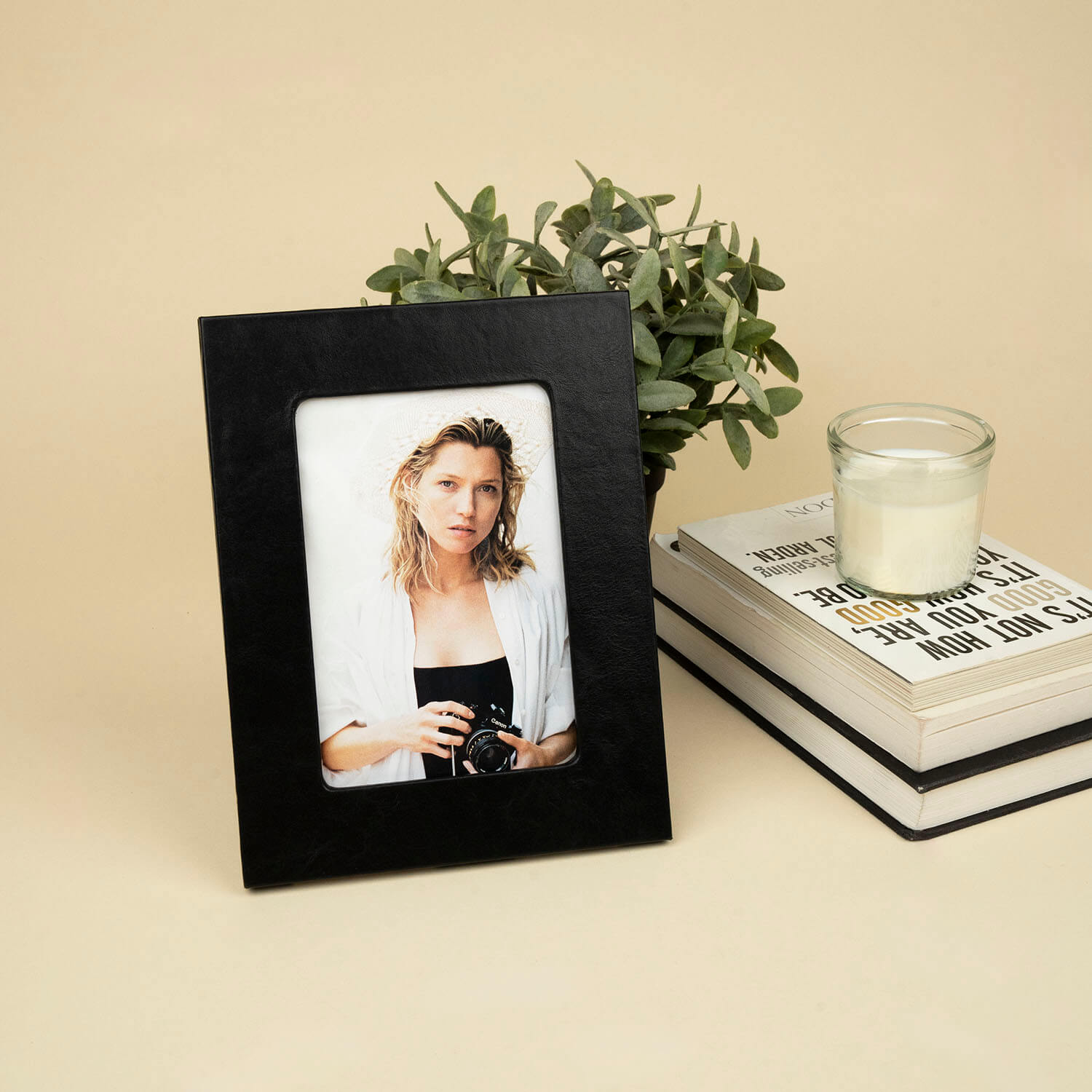 Luxury Leather Photo Frame - Black - Allentown